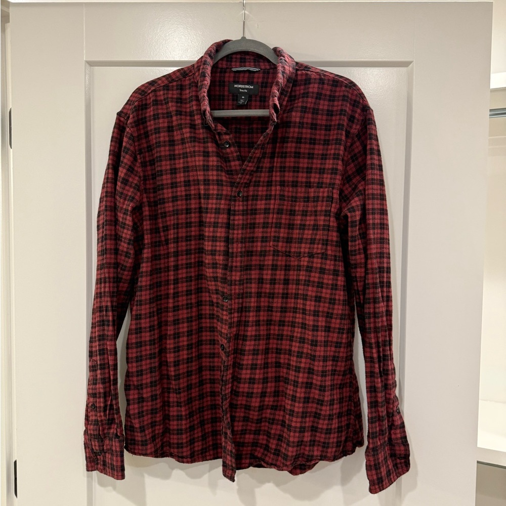 Nordstrom Red and Black Checkered Shirt
